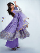 Anarkali Suit With Duppata & Plazo Festive Wear Set