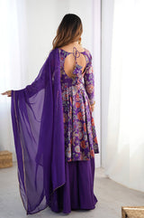Floral Designer Peplum Plazo Kurta Set