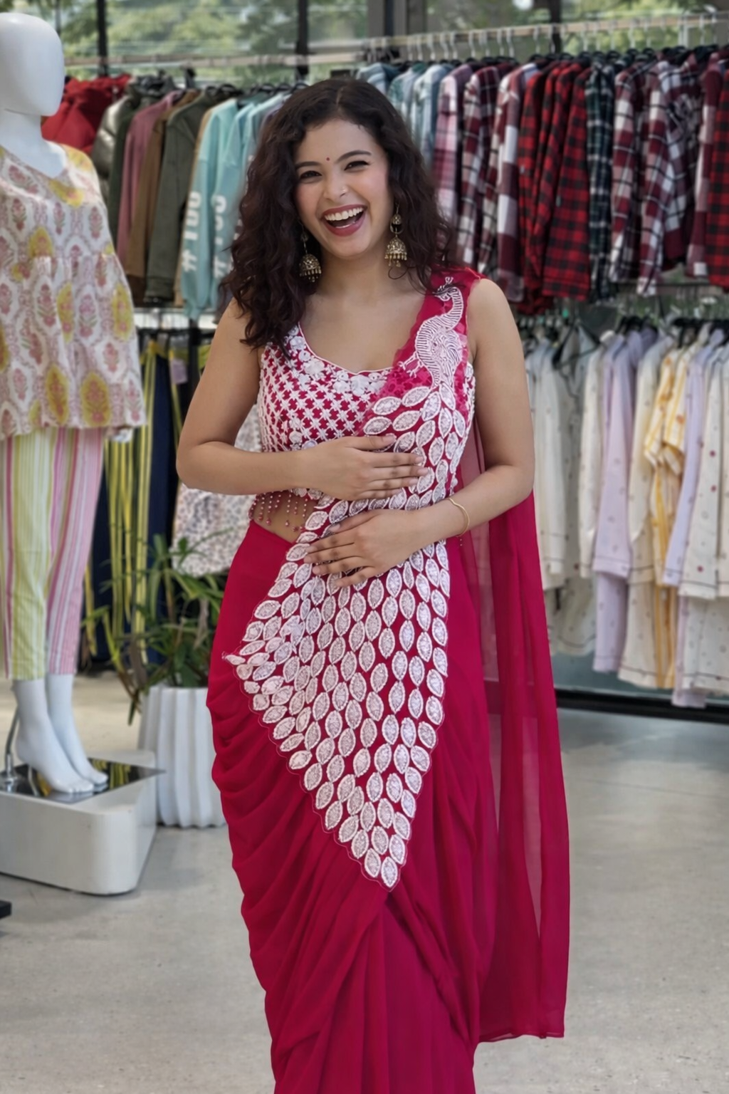 Peacock Pre-drape Readytowear Saree