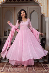 Katha Baby Pink Hand Work Suit Set