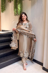 Sunehri Floral Embroidered Suit Set