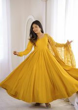 Chanderi 16 Kali Anarkali With Designer Dupatta