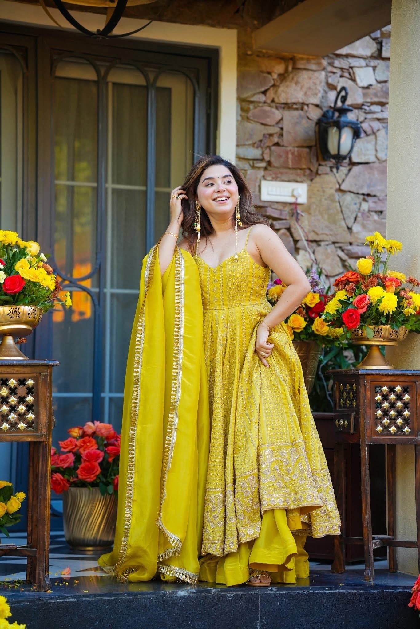 Mehwar Yellow Wedding Wear Suit Set