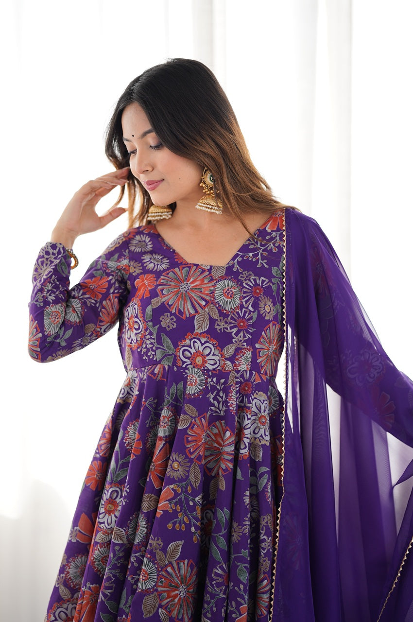 Floral Designer Peplum Plazo Kurta Set