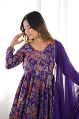 Floral Designer Peplum Plazo Kurta Set