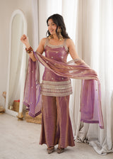 Most Stylish Embroidered Bell Bottom Suit Set