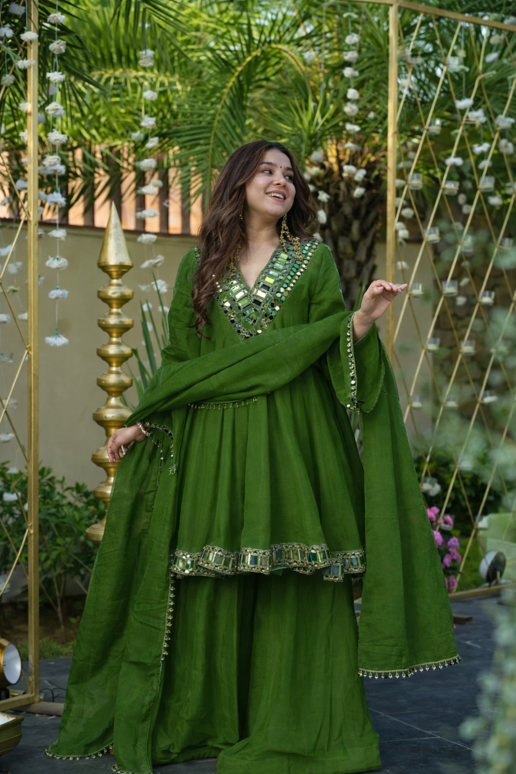 Ivory Shishmahal Palazzo Suit
