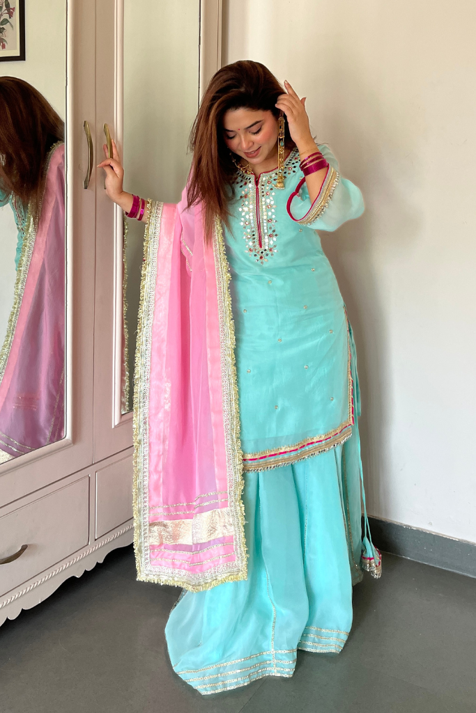 Neha Bhandari Sunshine Yellow Sharara Set