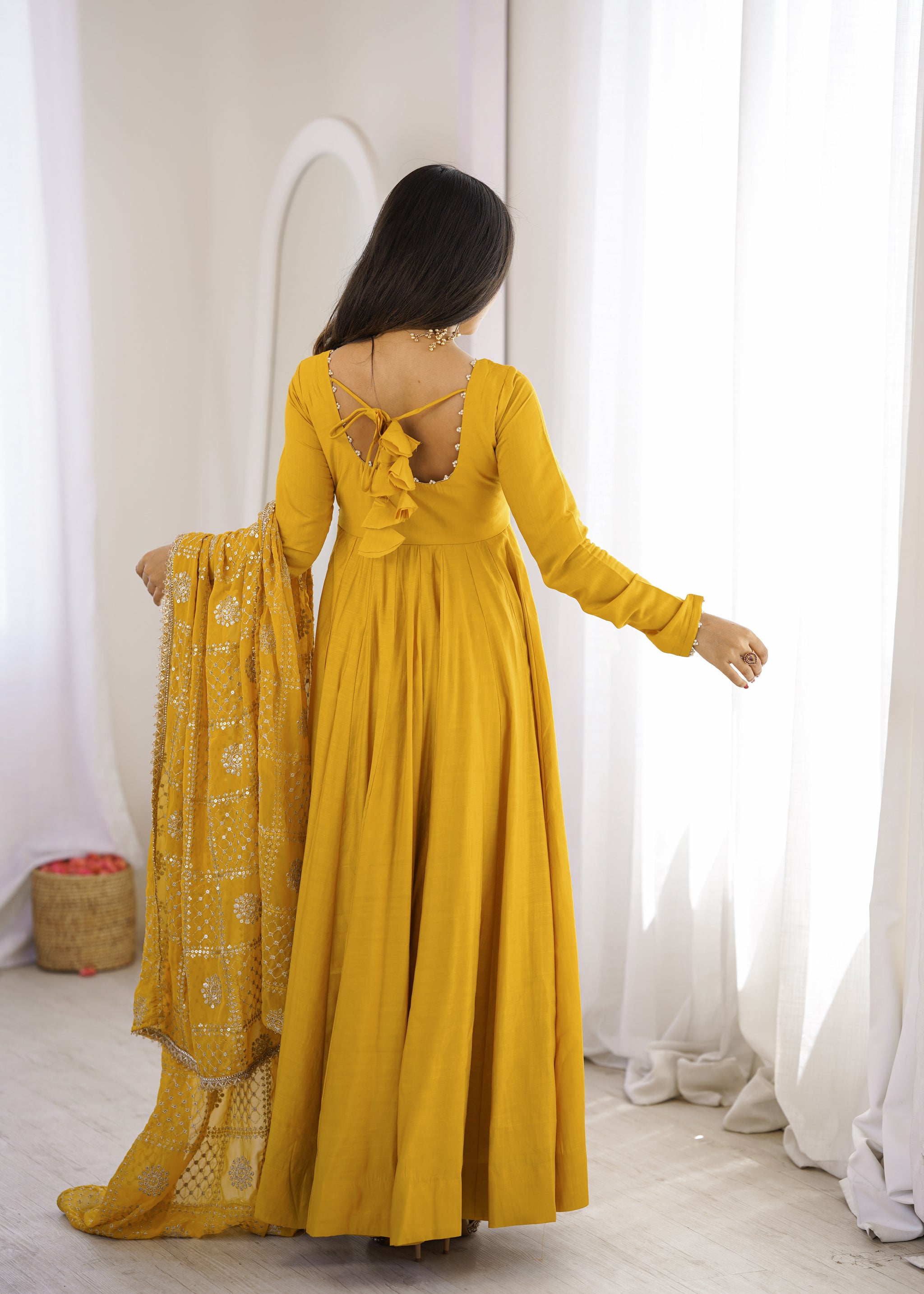 Chanderi 16 Kali Anarkali With Designer Dupatta