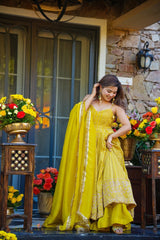 Mehwar Yellow Wedding Wear Suit Set