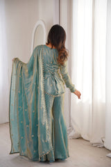 Modern Style Fendy Silk Sharara Set