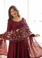 Chanderi 16 Kali Anarkali With Designer Dupatta