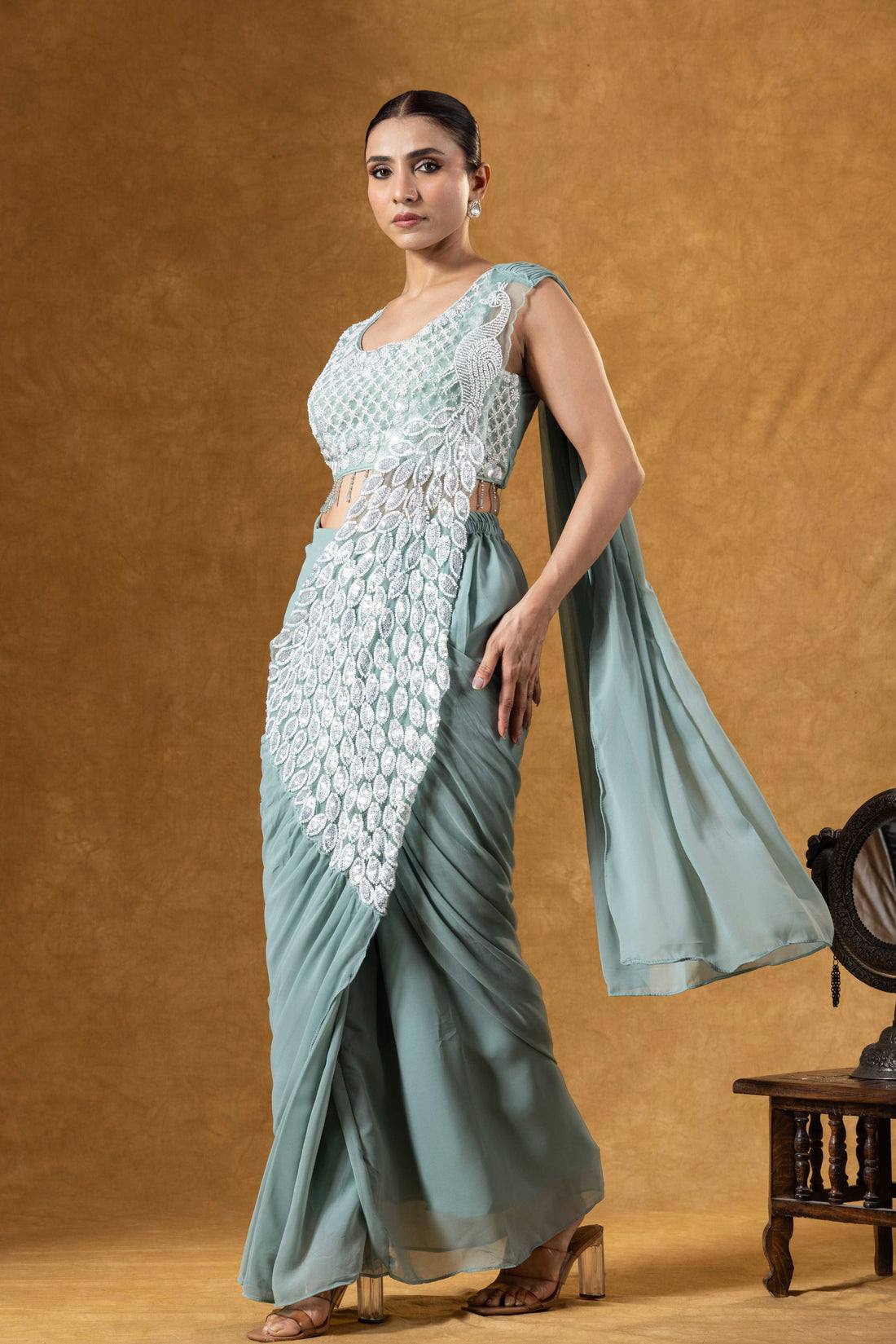 Peacock Pre-drape Readytowear Saree