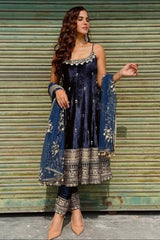 Alveera Premium Quality Blue shades Anarkali Suit Set