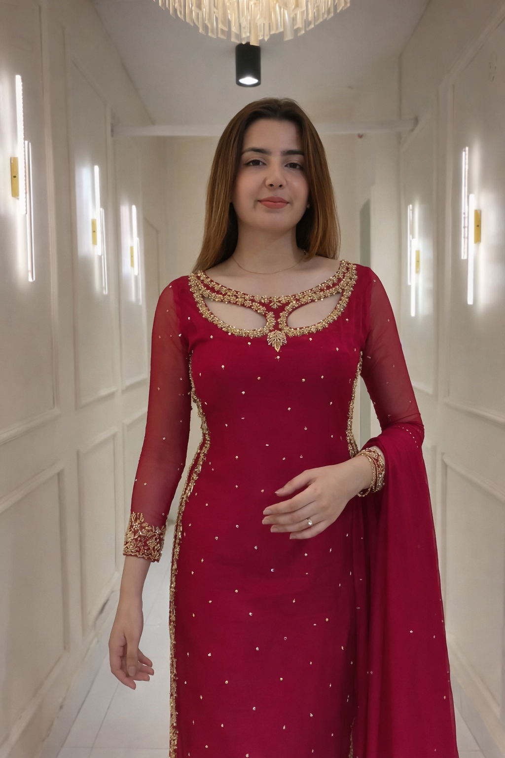 Eye Neck Designer Suit Set