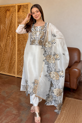 Sunehri Floral Embroidered Suit Set