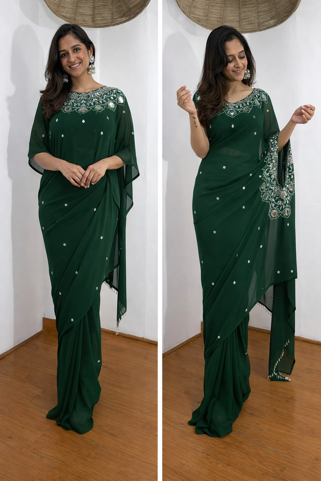 Prami Bhati Kaftan & Handsfree  Saree