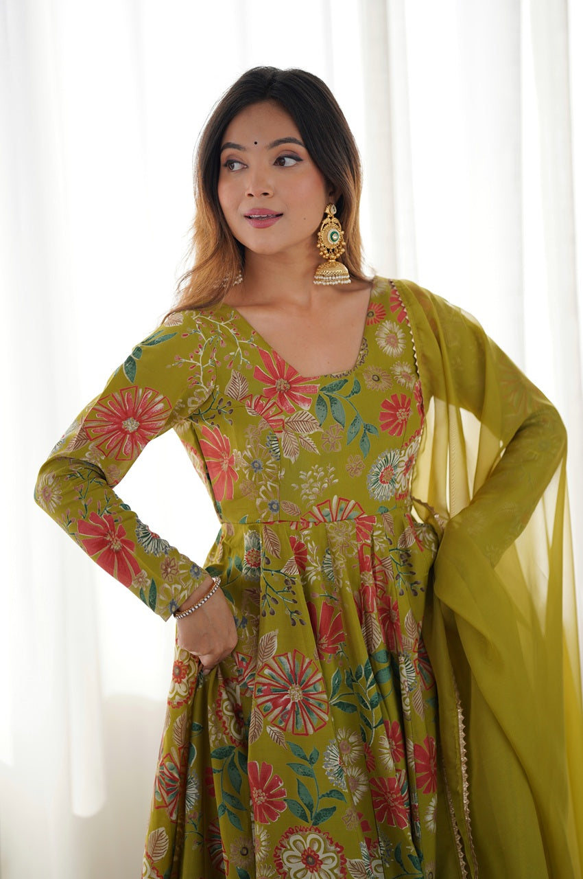 Floral Designer Peplum Plazo Kurta Set