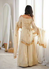 Gold Color Mirror & Tassel Work Ethnic Suit Set