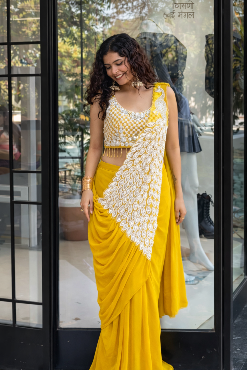 Peacock Pre-drape Readytowear Saree