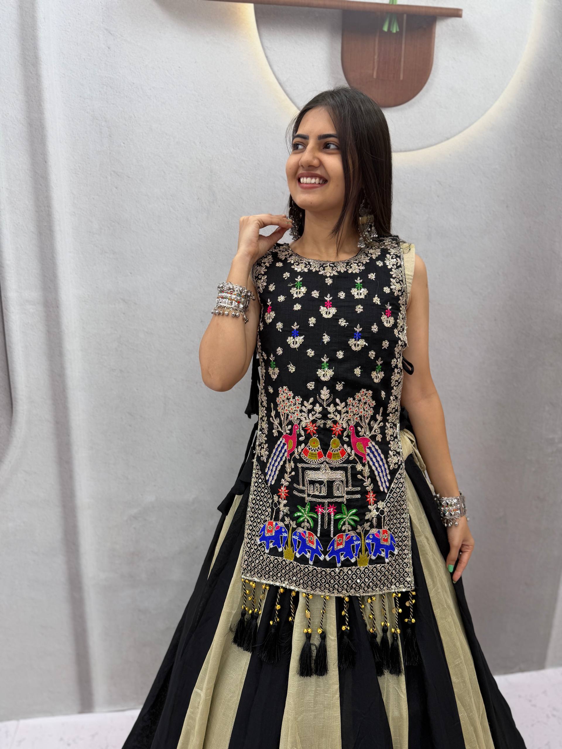 Navratri Crop Top Designer Lehenga Choli With Shrug