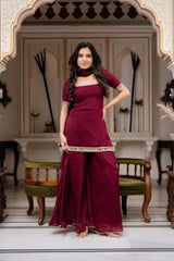 Gulnaar Maroon Suit Set