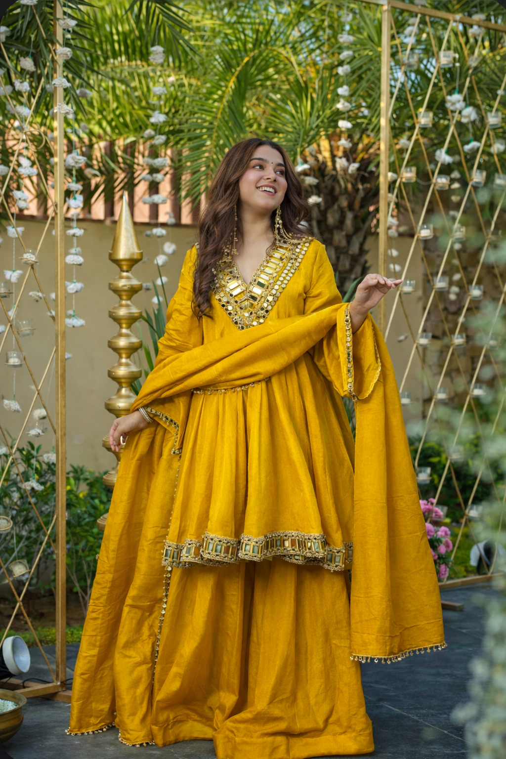 Ivory Shishmahal Palazzo Suit