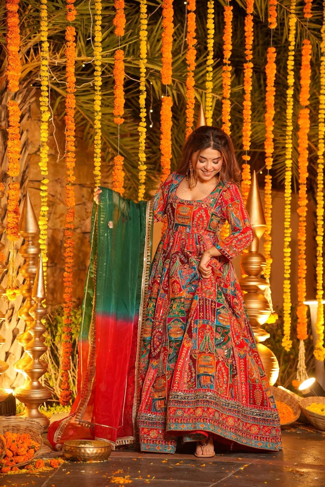 Rangsha Heavy Embroidered Maxi Set