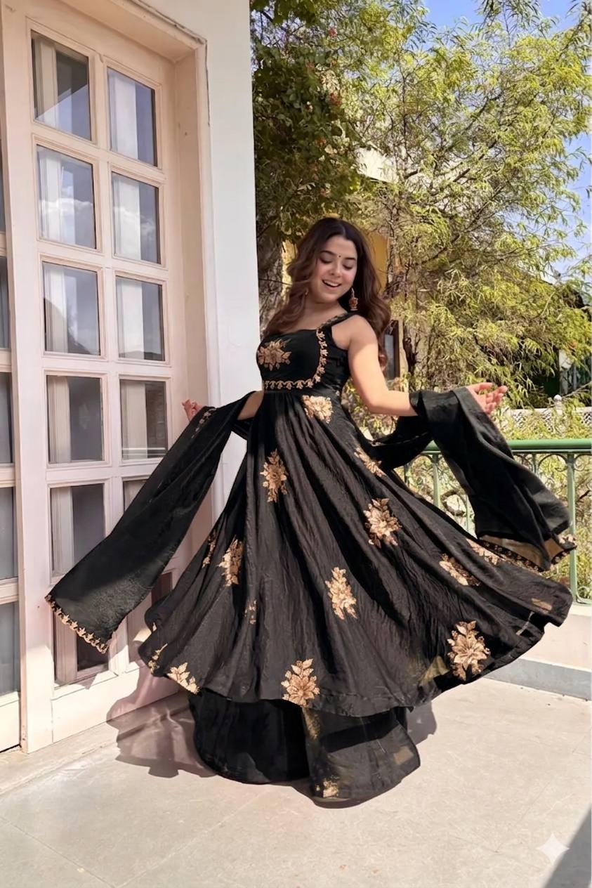 Raktima Anarkali Silk Suit Set
