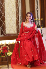 Angel Pari Suit Set with Sequence Work