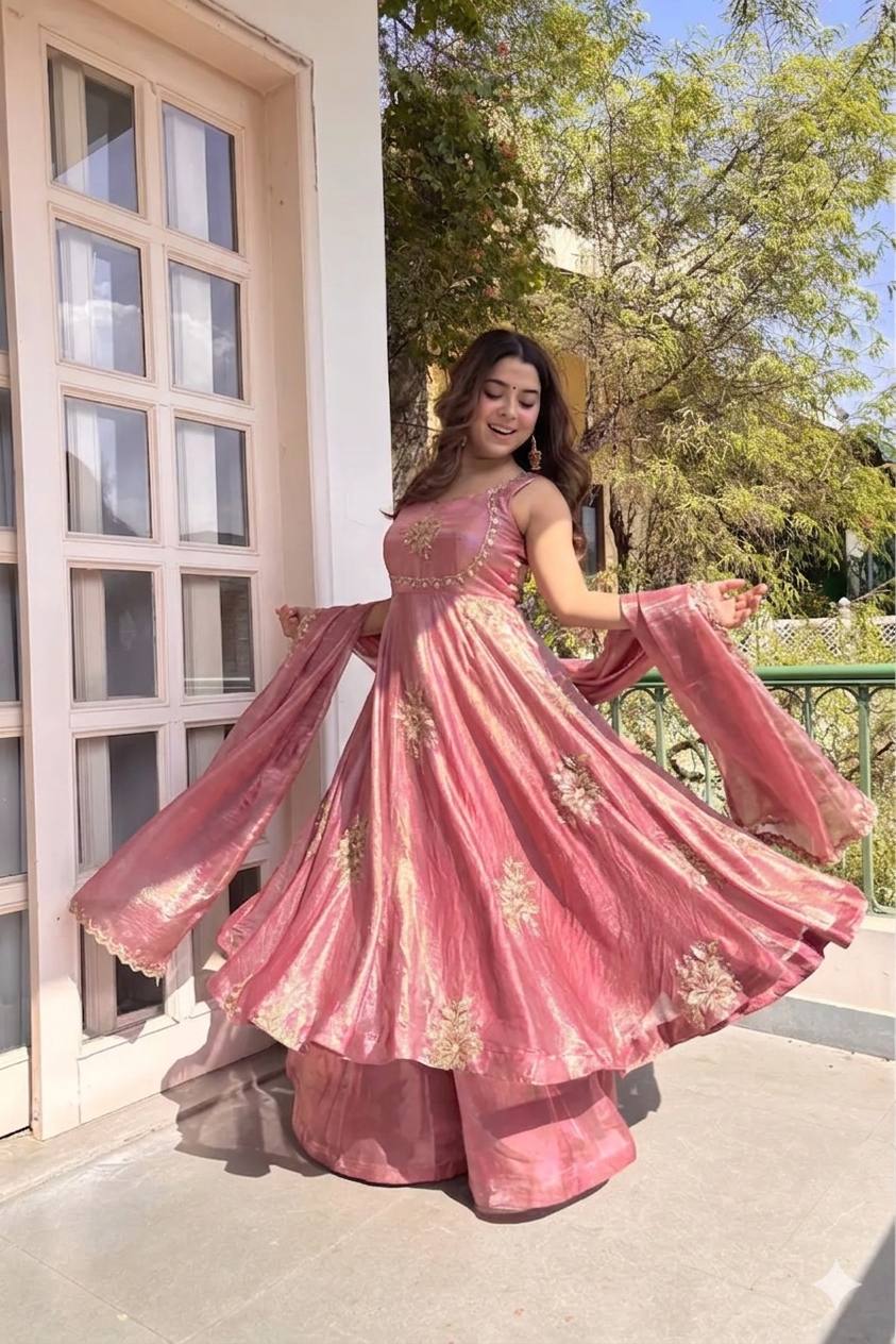 Raktima Anarkali Silk Suit Set