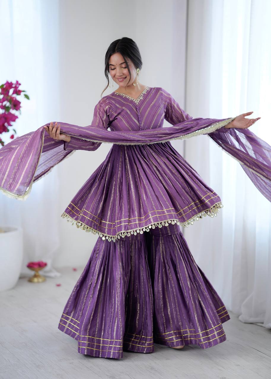 Sharvi Designer woven sharara set