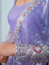Anarkali Suit With Duppata & Plazo Festive Wear Set