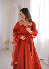Festive Anarkli Suits with Fency Neck design