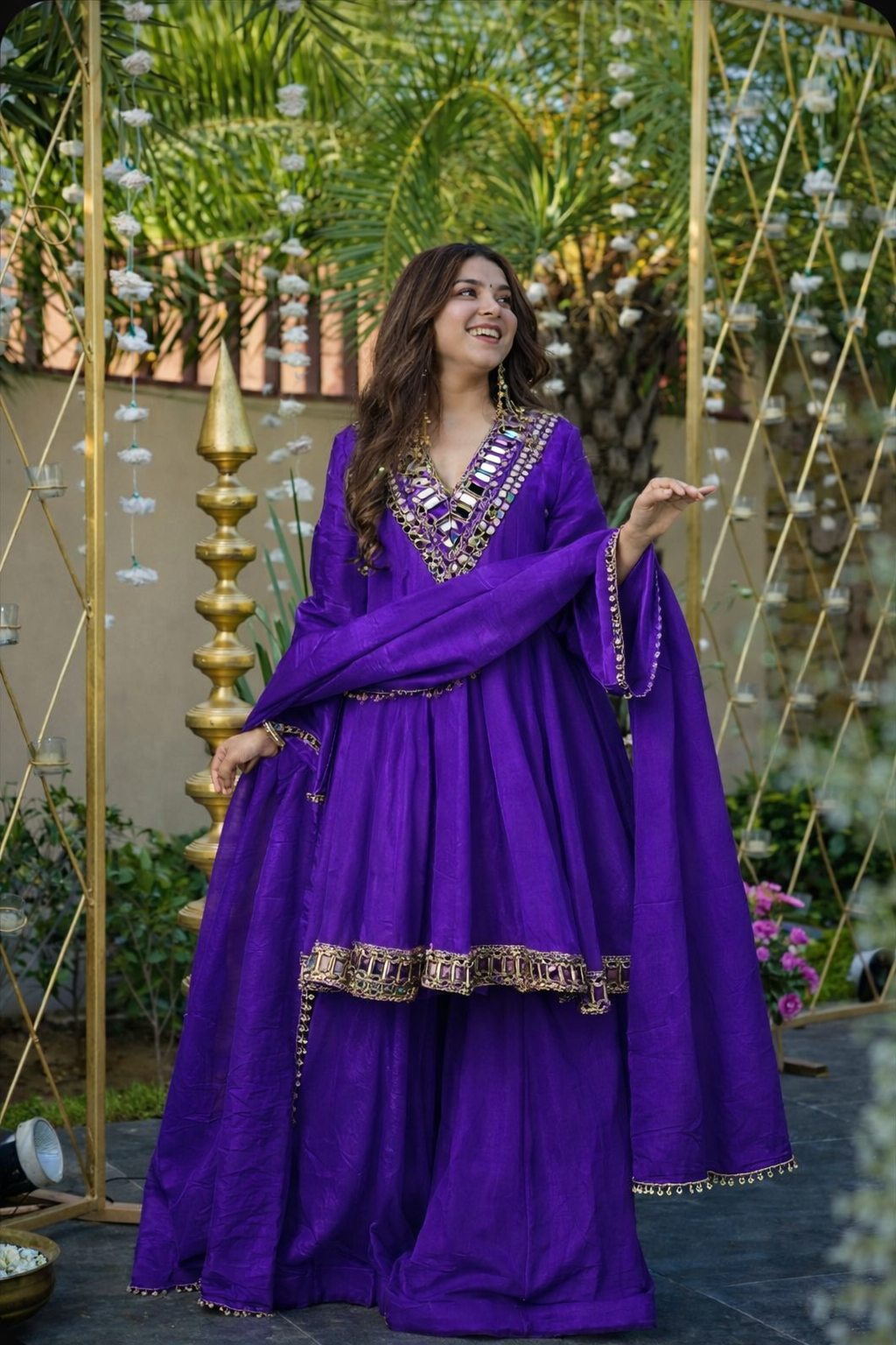 Ivory Shishmahal Palazzo Suit