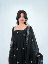 Anarkali Suit With Duppata & Plazo Festive Wear Set
