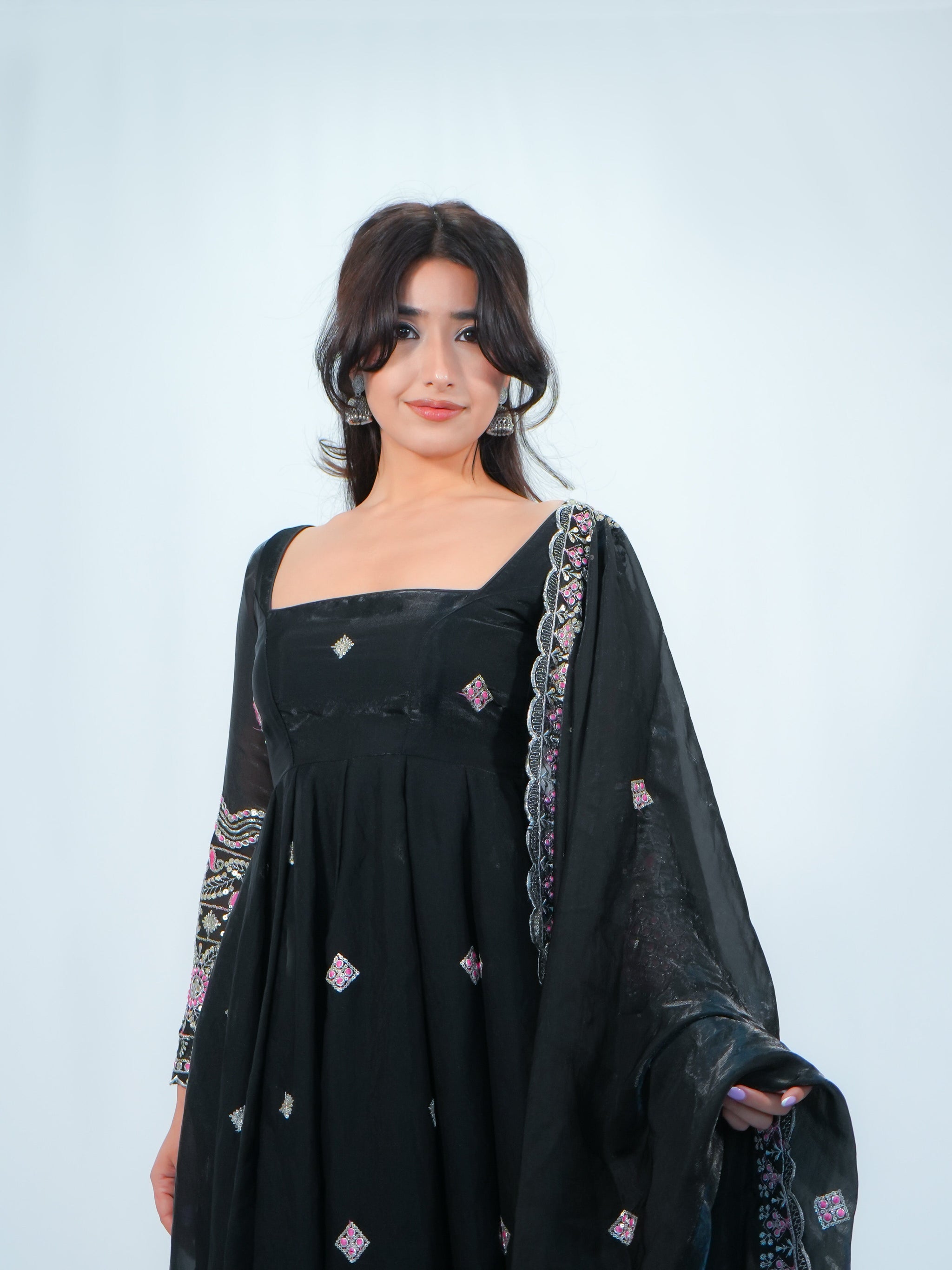 Anarkali Suit With Duppata & Plazo Festive Wear Set