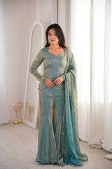 Modern Style Fendy Silk Sharara Set