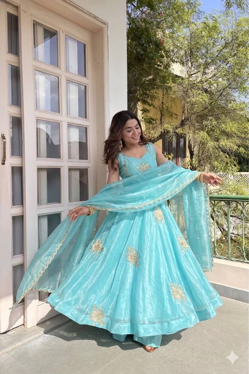 Raktima Anarkali Silk Suit Set