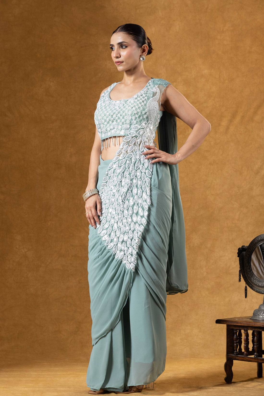 Peacock Pre-drape Readytowear Saree