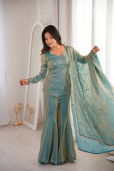 Modern Style Fendy Silk Sharara Set