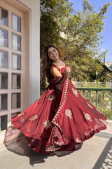 Maroon Raktima Silk Suit Set