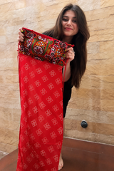 RED NAVRATRI KURTI WITH REAL MIRROR WORK