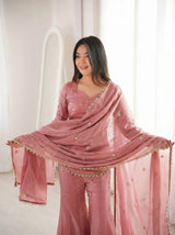 Modern Style Fendy Silk Sharara Set