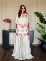 Ivory Pakistani Floral Farshi Salwar Suit Set