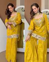 Trendy Real Mirror Work Plazzo Suits