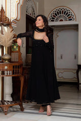 Anika Premium Black Party Wear Anarkali Suit Set