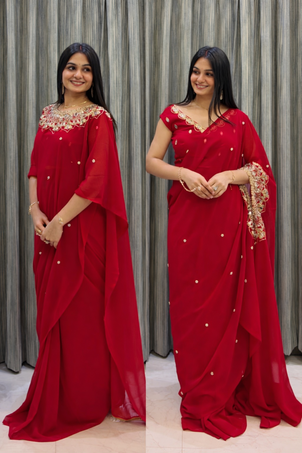 Prami Bhati Kaftan & Handsfree  Saree