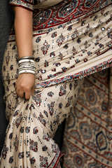 Niharika Sheesha Ajrakh Printed Saree
