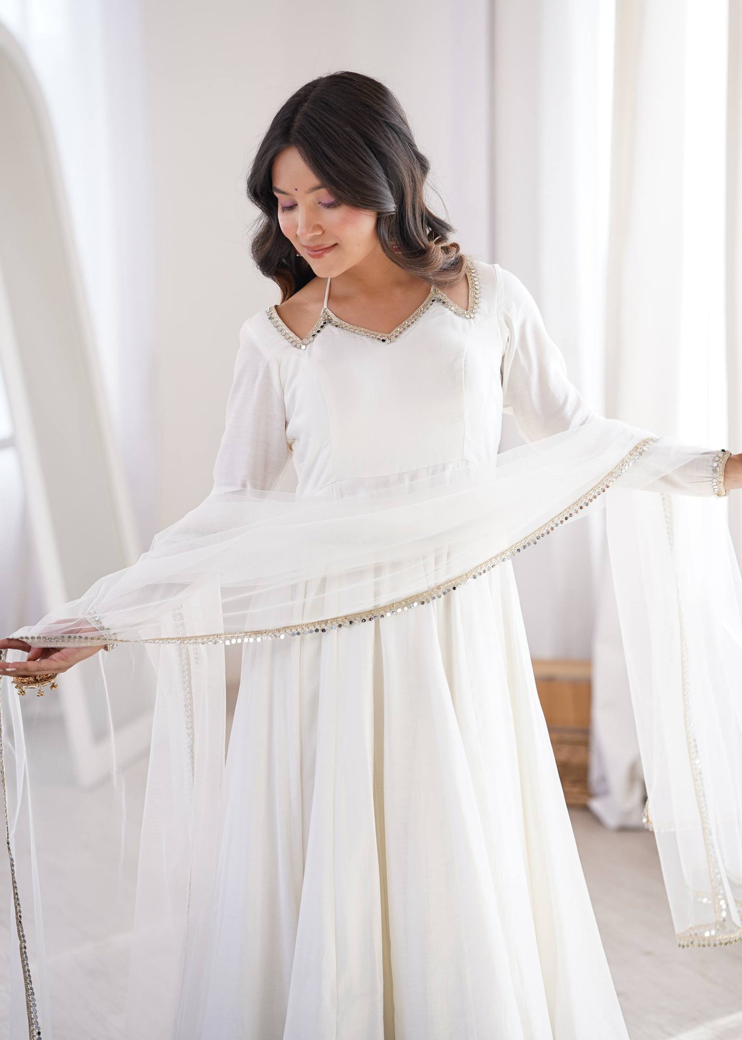 Festive Anarkli Suits with Fency Neck design